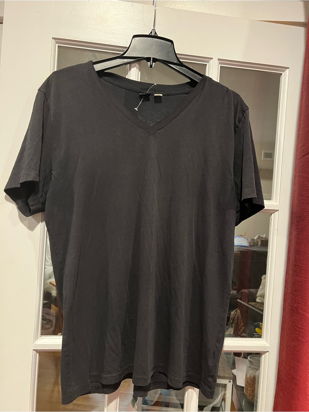 BDG Men's Black V-Neck Short Sleeve Tee - Classic Cotton Look